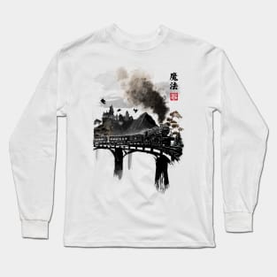 Train to school of magic sumi e Long Sleeve T-Shirt